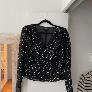 Kooples Sheer Foil Star Top